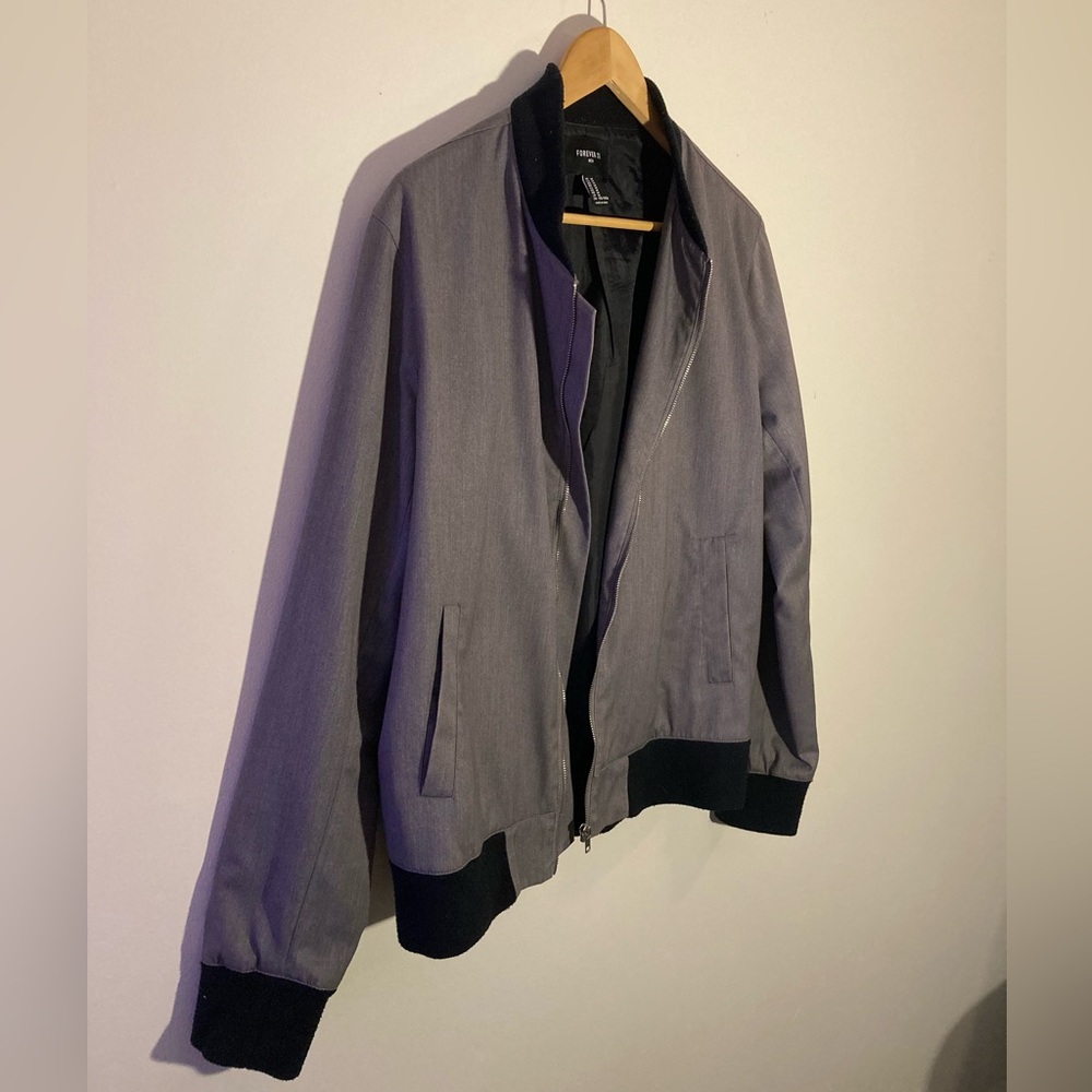 Men’s Gray Forever 21 Zip-up Jacket - Picture 5 of 8